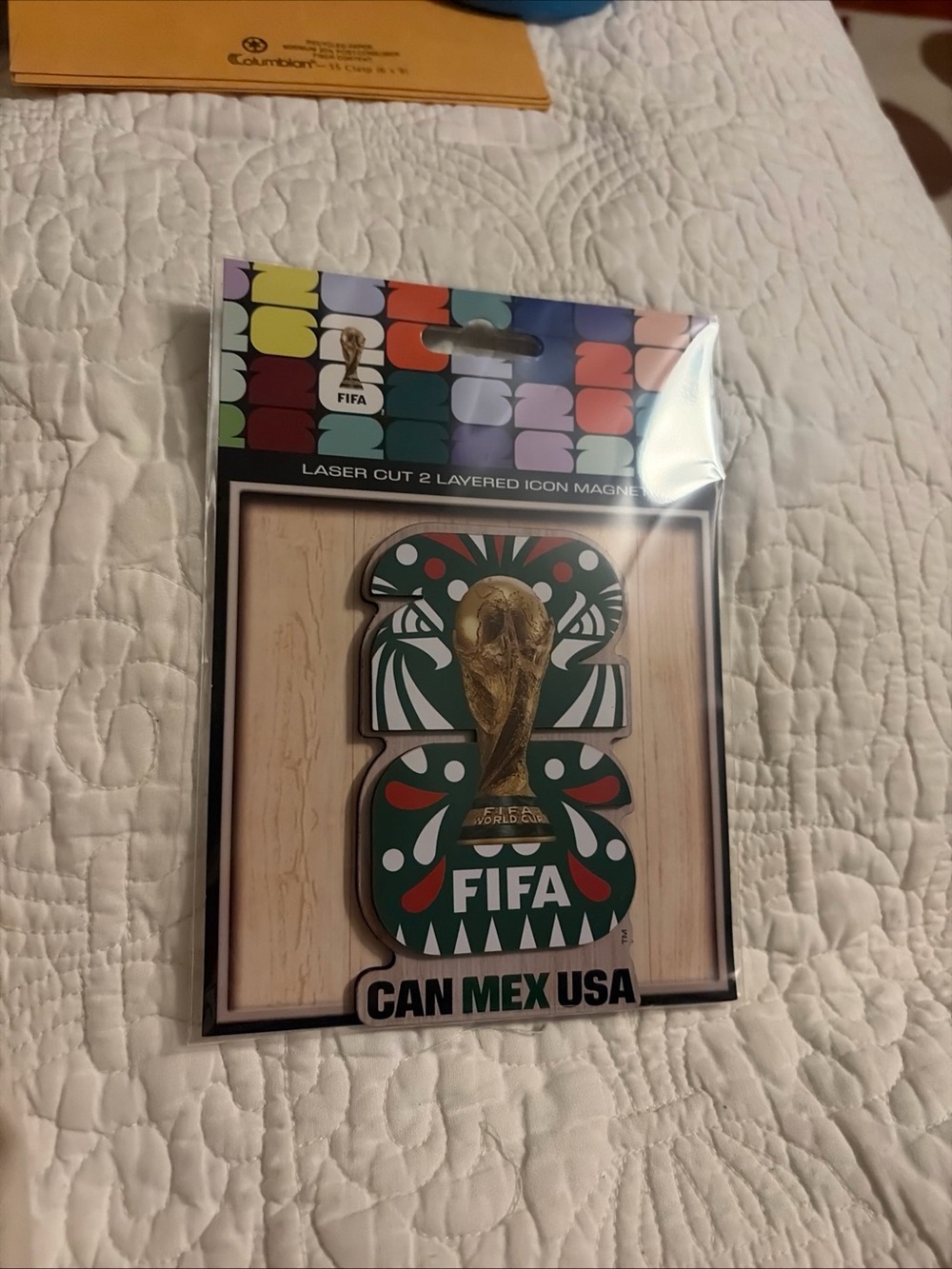 FIFA World Cup Green Layered Icon Magnet - CAN MEX USA